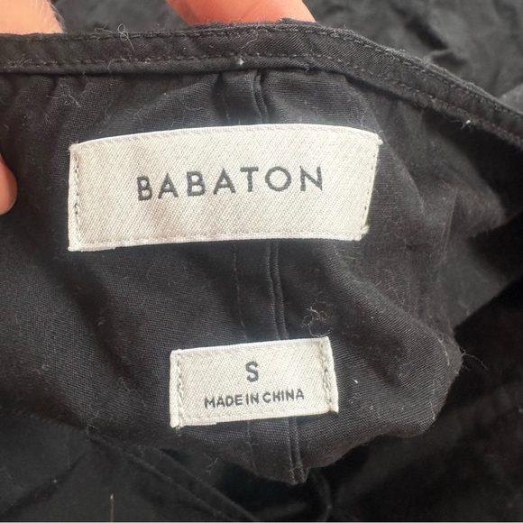 Babaton Aritzia Nouvelle Cotton Poplin Black Swing Midi Dress V Neck S $148 - Picture 7 of 13